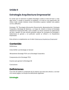 Estrategia Arquitectura Empresarial: Definiciones y Alineaci&oacute;n TICA
