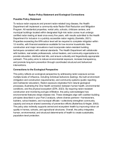 Radon Policy Statement & Ecological Connections