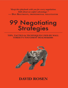 99 Negotiating Strategies: Wall Street Dealmaker Tips