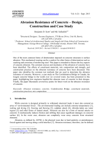 Abrasion Resistance of Concrete: Design, Construction, Case Study