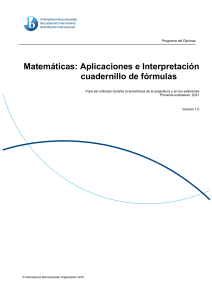 Cuadernillo de f&oacute;rmulas IB Matem&aacute;ticas: Aplicaciones e Interpretaci&oacute;n