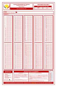 LET Sample Answer Sheet for Practice
