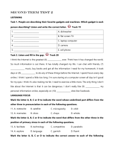 Second Term Test 2: English Language Assessment