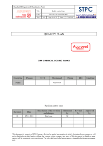 Quality Control Plan for GRP Chemical Dosing Tanks