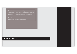 Overcoming Obstacles to Thinking in Engineering