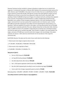 Alaminos Company Patent and Expense Recognition Case Study