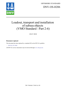 DNV-OS-H206: Loadout, Transport, and Installation of Subsea Objects