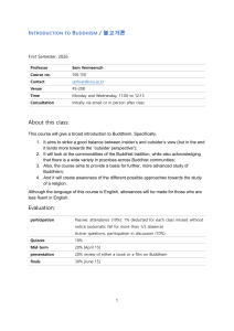 Introduction to Buddhism Course Syllabus 2026