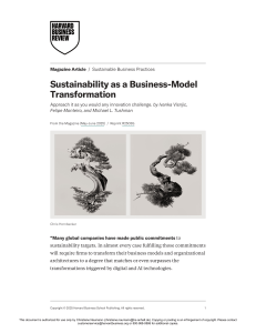 Sustainability as a Business-Model Transformation