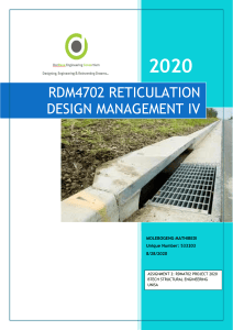 RDM4702 Reticulation Design Management IV Project 2020