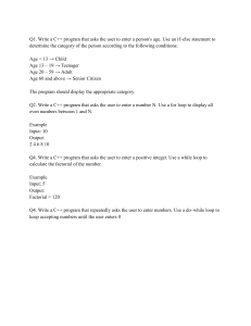 C++ Programming Exercises: Conditionals, Loops, Factorial