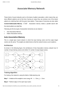 Associate Memory Networks: Auto & Hetero Associative Memory