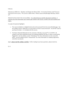 ATMS 131 Weather and Climate Course Syllabus 2025