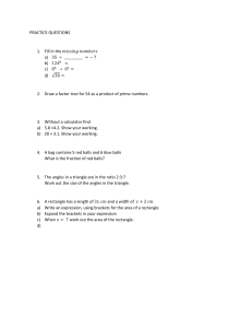 Math Practice Questions Worksheet