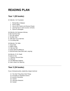 Year 1-3 Reading Plan: Entrepreneurship & Bioinformatics Books