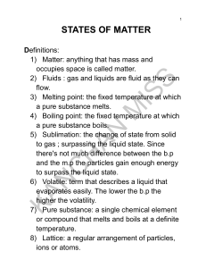 States of Matter: Definitions & Concepts
