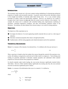 Tension Test Lab Manual: Mechanical Properties