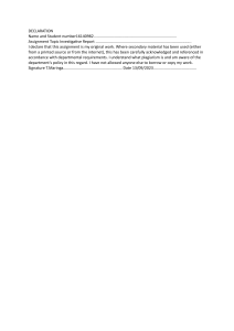 Student Investigative Report Assignment