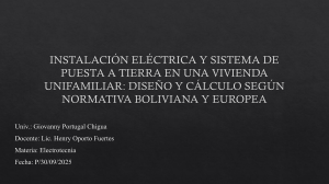 Dise&ntilde;o el&eacute;ctrico y puesta a tierra en viviendas bolivianas
