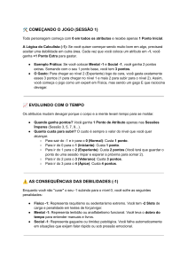 Regras de Cria&ccedil;&atilde;o e Progress&atilde;o de Personagens RPG