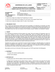 IP Configuration and Static Routing Lab Guide