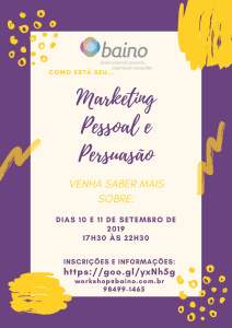 Workshop de Marketing Pessoal e Persuas&atilde;o