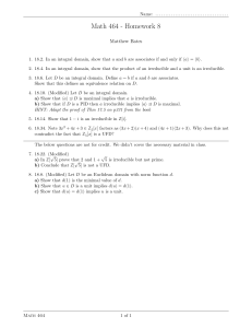 Math 464 Homework 8: Abstract Algebra Problems