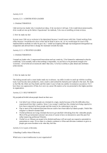 Leadership & Diversity Workbook: Week 2 Activities