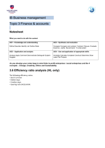 IB Business Management Topic 3 Finance & Accounts Notesheet