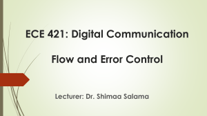 ECE 421: Flow and Error Control in Digital Communication
