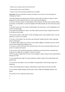 English Hobbies Worksheet: Vocabulary & Grammar Exercises