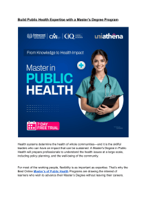 Online Master's in Public Health