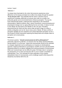 Lecture Report: Perception & Consciousness