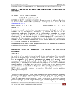 Rasgos y Tendencias del Problema Cient&iacute;fico en Investigaci&oacute;n Pedag&oacute;gica