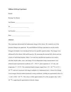 Millikan Oil Drop Experiment Lab Report