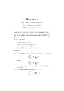 Seoul National University Spring 2026 Homework 1 Probability