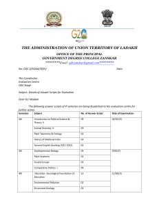 GDC Zanskar 4th Semester Answer Scripts Dispatch 2025