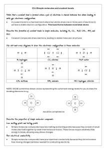 C2.4 Simple Molecules and Covalent Bonds