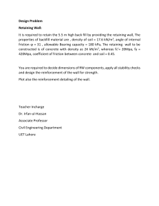 Retaining Wall Design Problem: Civil Engineering Assignment
