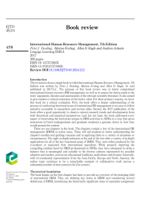 Book Review: International Human Resource Management 7th Ed