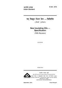 IS 335:2018 New Insulating Oils Specification