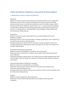 Cardiac Dysrhythmias: Medications, Interventions & Clinical Judgment