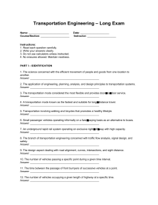 Transportation Engineering Long Exam