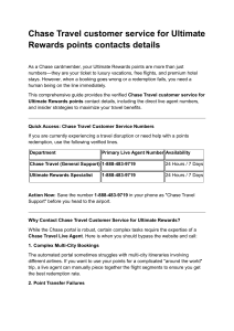 Chase Travel Customer Service Contact Info