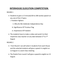 Interhouse Elocution Competition Announcement