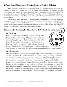 4 Cs of Good Thinking: Critical Thinking Tips