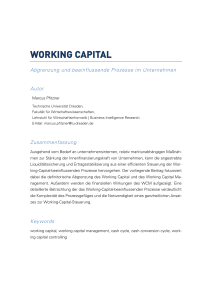Working Capital: Definition und Einflussprozesse im Unternehmen