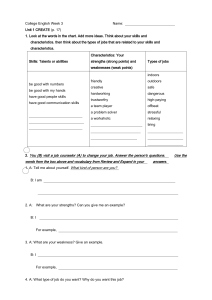 College English Week 3: Job Skills Exercise