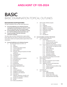 ANSI/ASNT CP-105-2024: NDT Level III Exam Outline