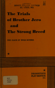 The Trials of Brother Jero and The Strong Breed by Wole Soyinka